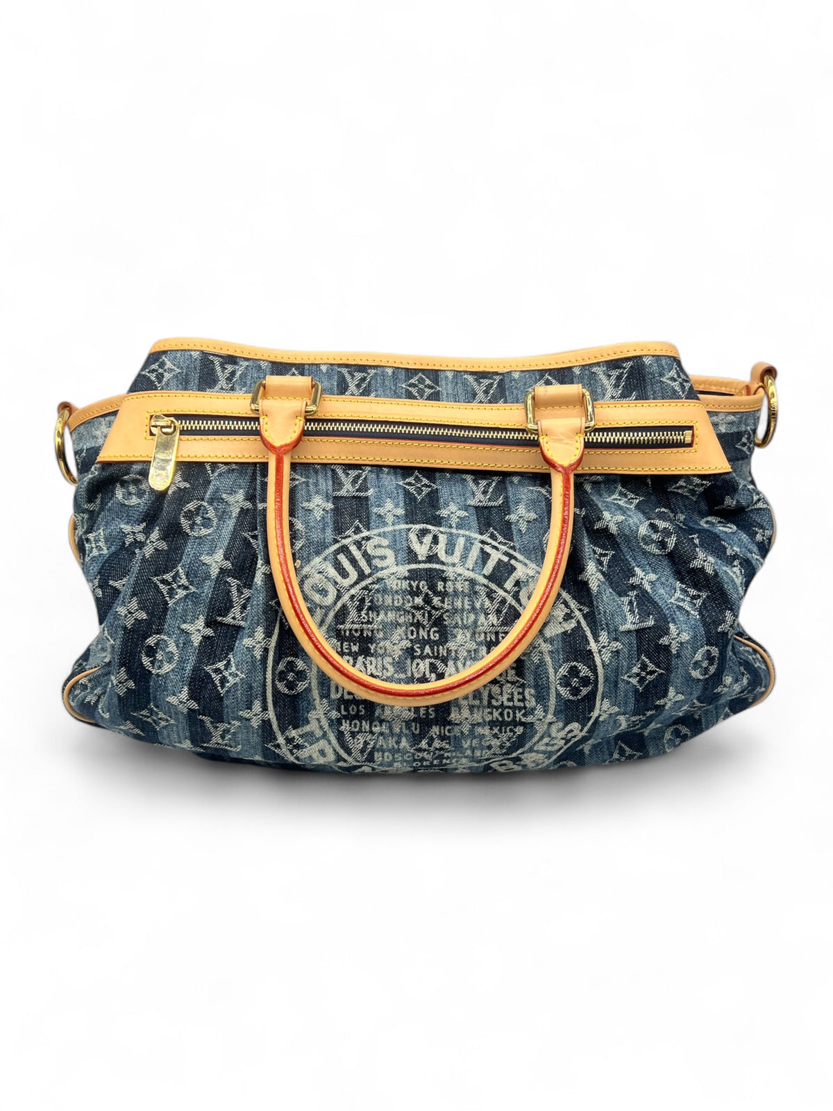 Louis Vuitton - Gestreifte Tragetasche GM Denim