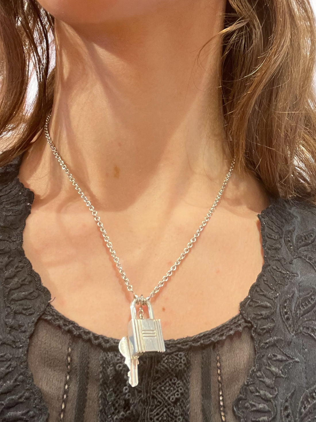 Hermès - Pendentif cadenas en argent