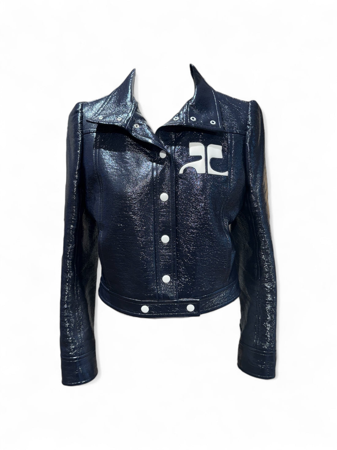 Courrèges - Blouson Vinyle Bleu Marine