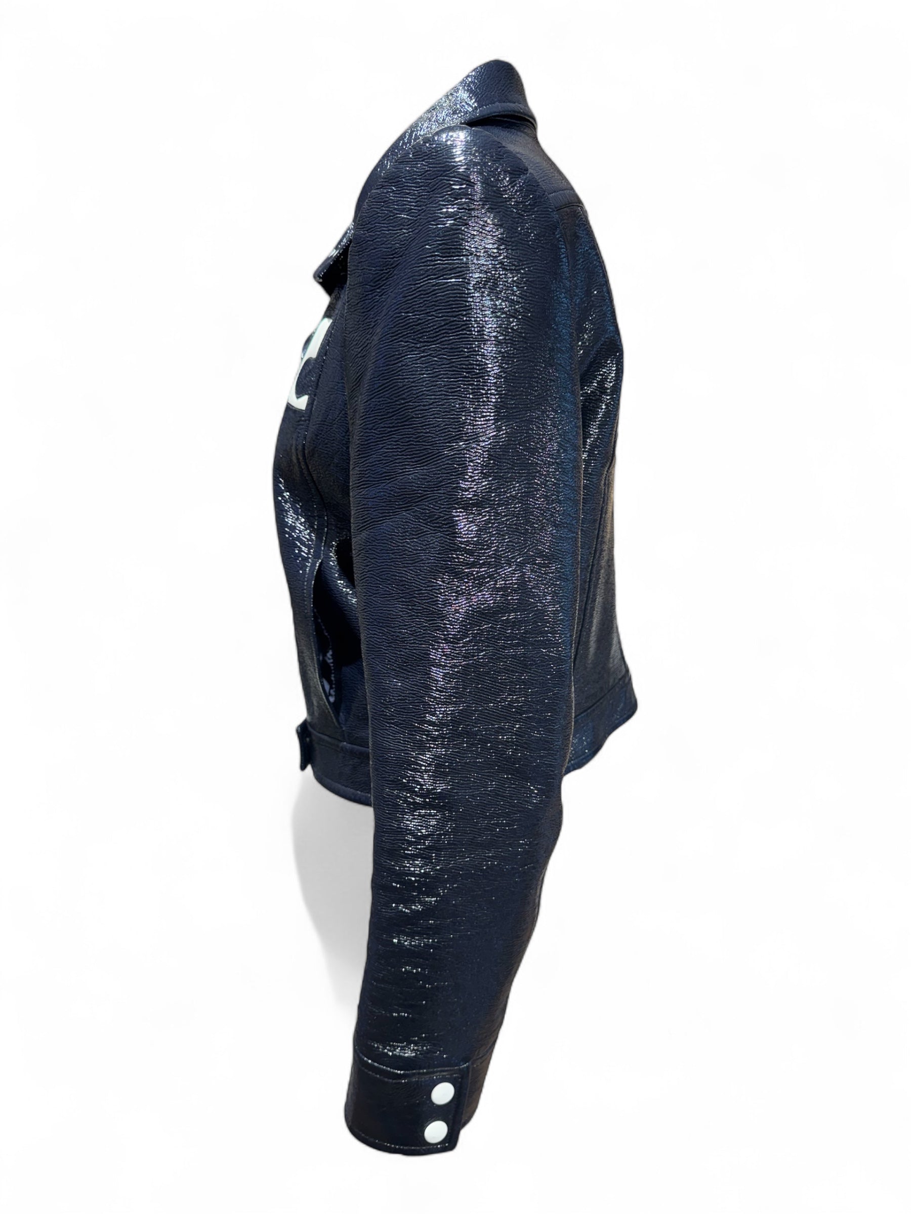 Courrèges - Navy blue vinyl jacket
