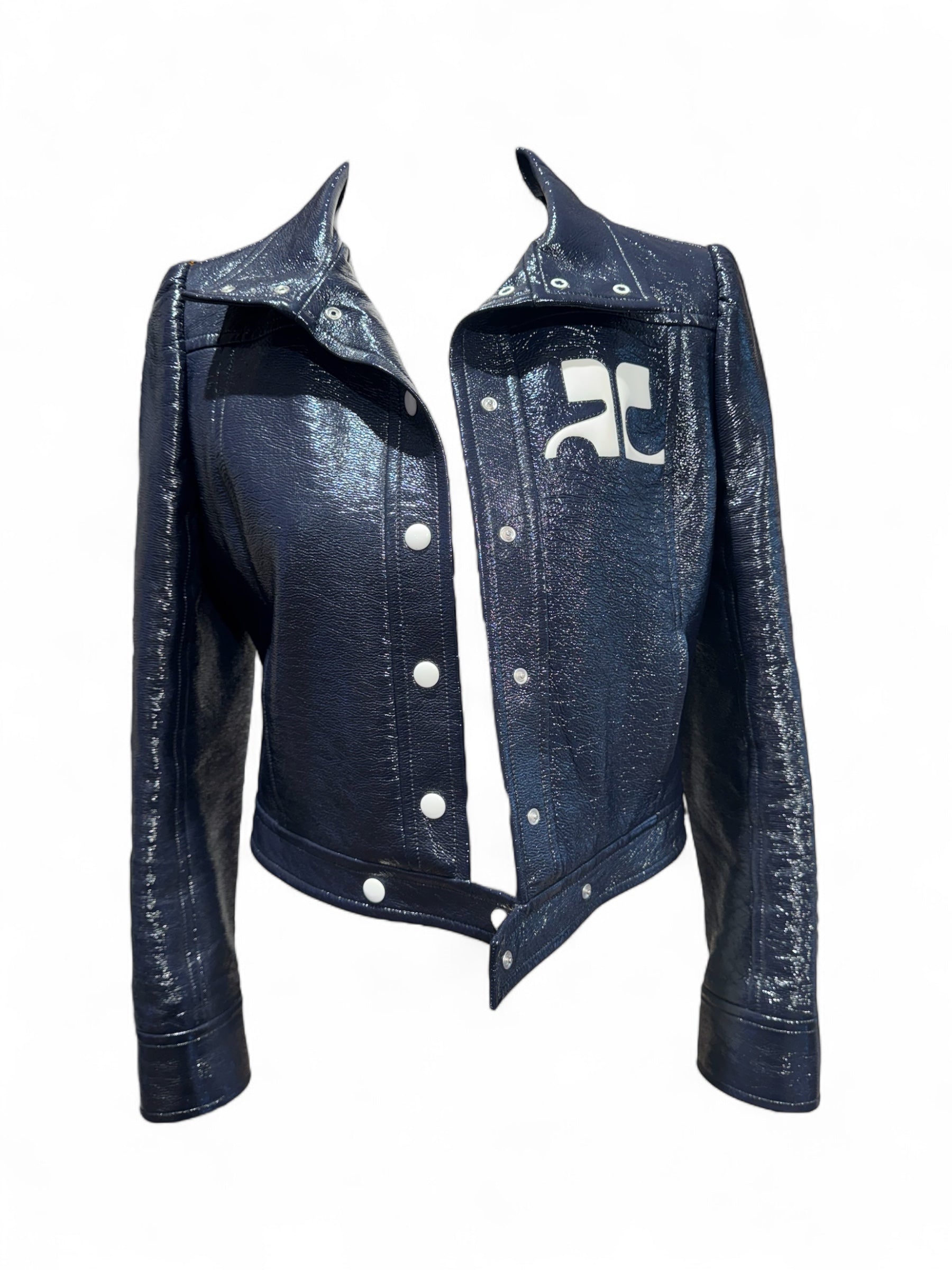 Courrèges - Navy blue vinyl jacket