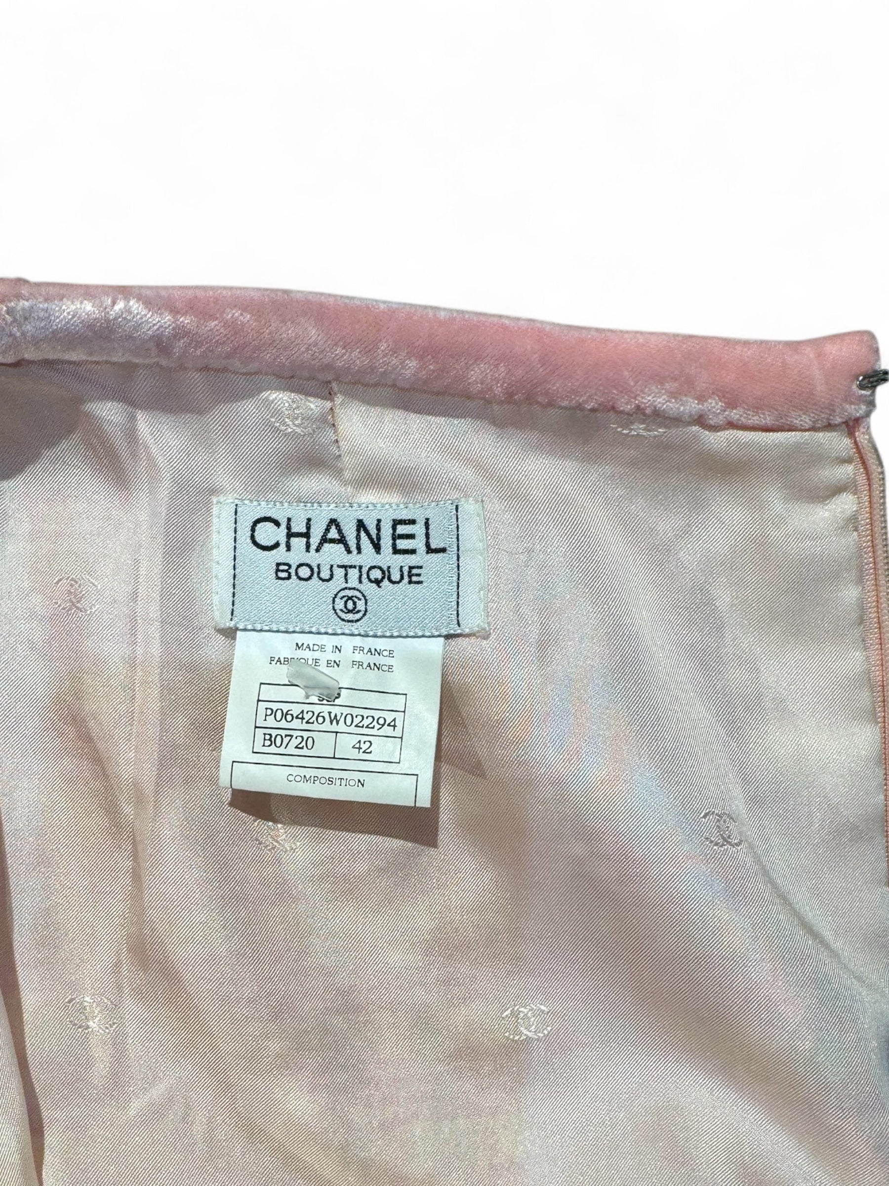 Chanel - Jupe en tweed rose T42