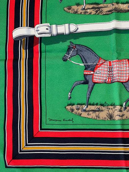 Hermès -  Carré 90 « Ouvertures et tenues pour l’écurie