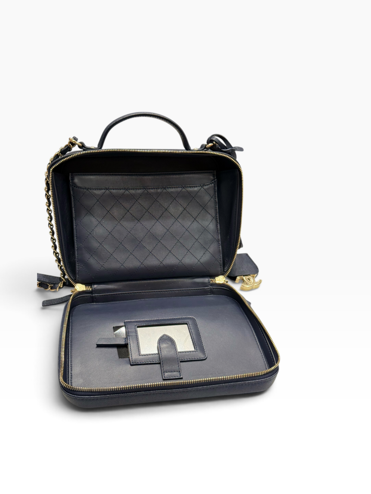 Chanel - Sac camera vanity bleu navy
