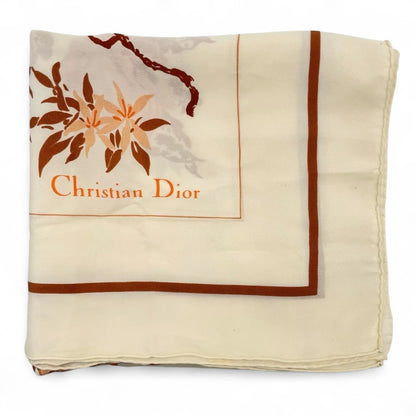 Christian Dior - Carré en soie avec moineaux
