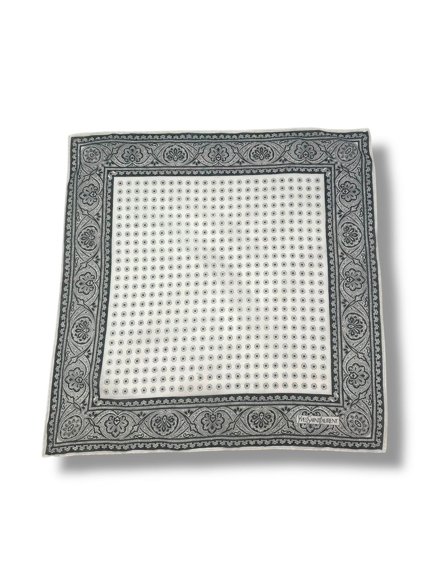 Saint Laurent - Bandana 40 Noir et Blanc