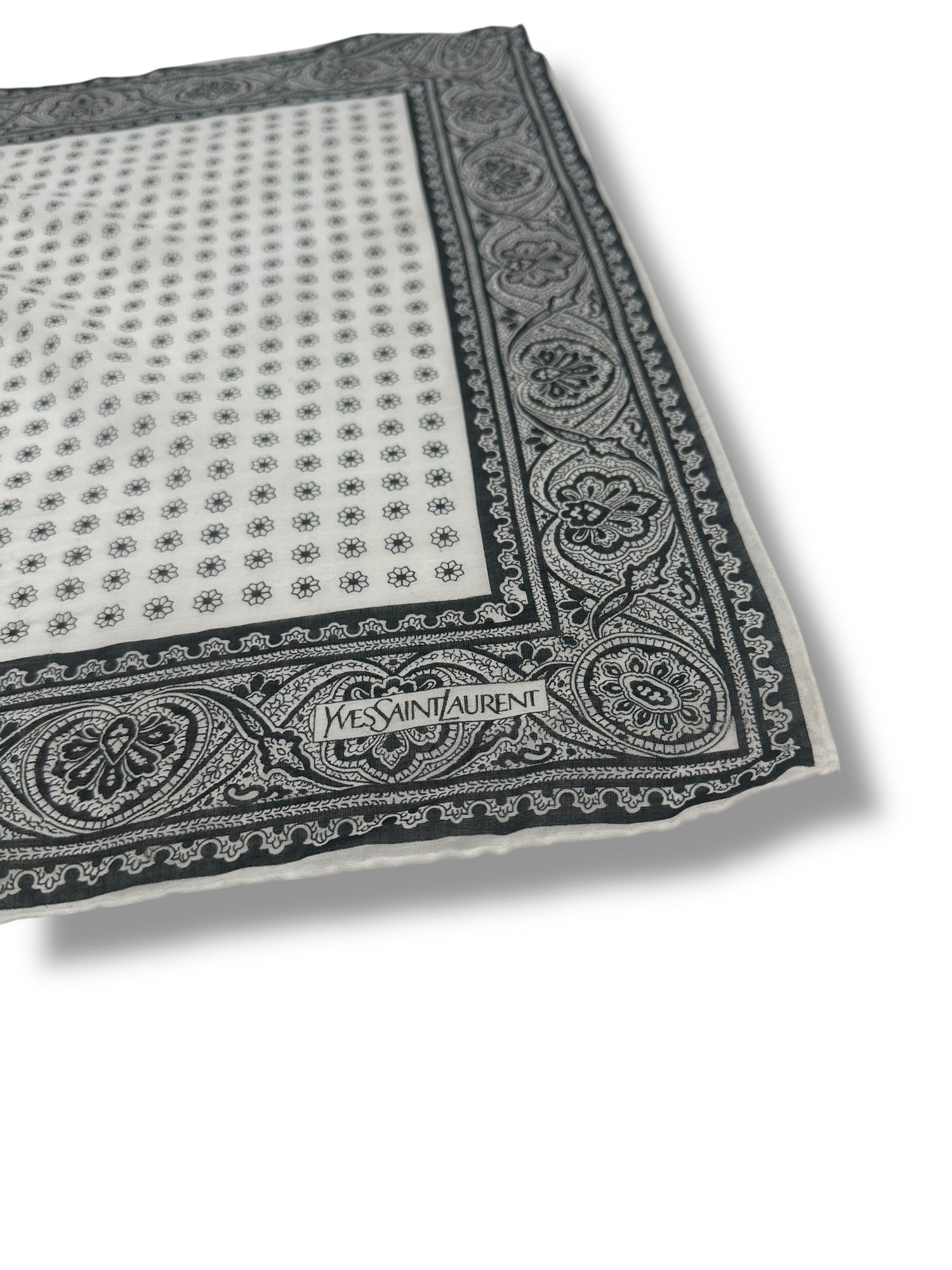 Saint Laurent - Bandana 40 Noir et Blanc
