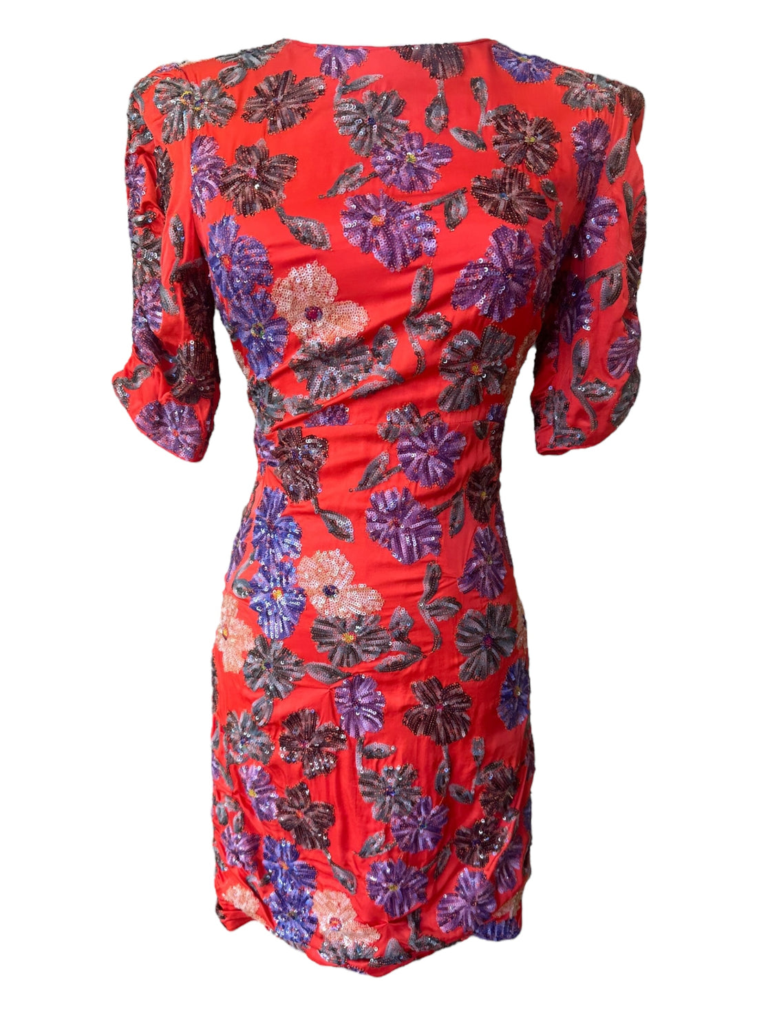 Maje - Robe Maje rouge avec fleurs sequins