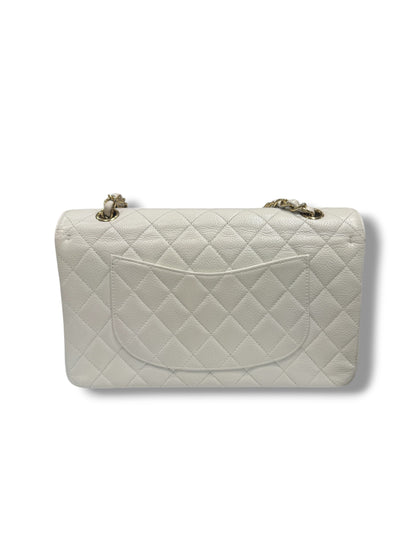 Chanel Sac Timeless 25 Cuir Caviar Blanc | Les Folies d’Eugénie