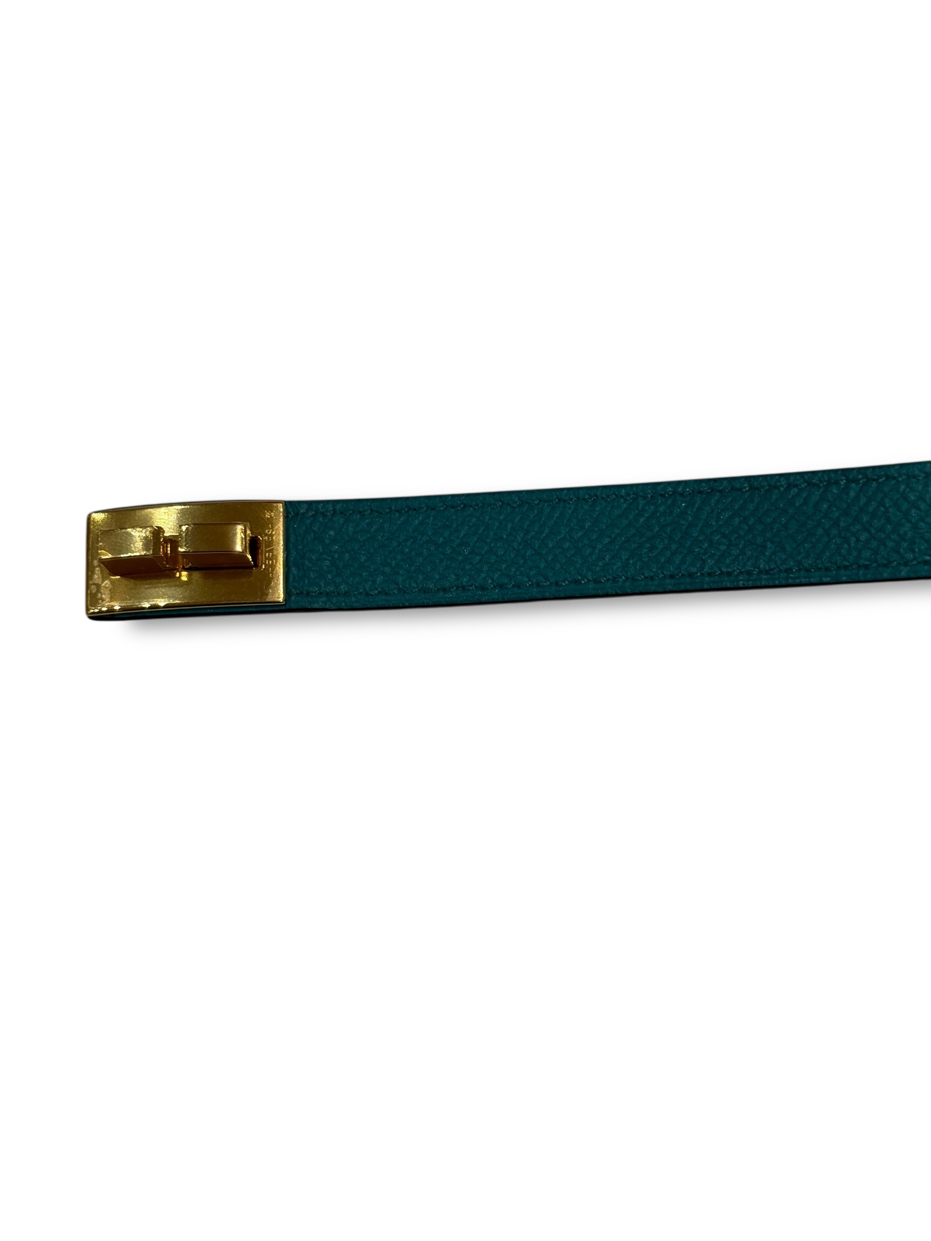 Hermès - Bracelet double tour Drag bleu GHW