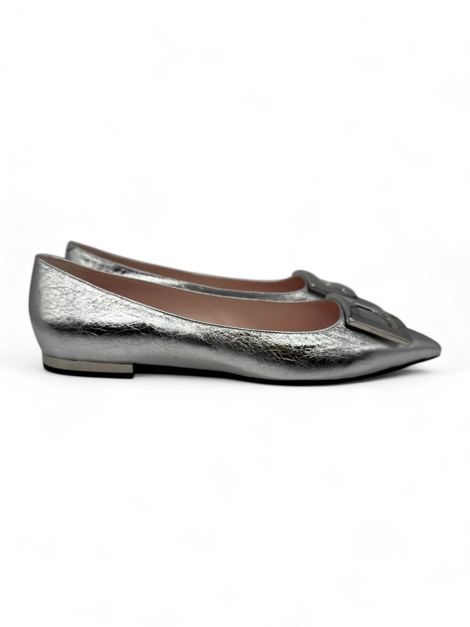 roger vivier - Ballerines U look en cuir argenté T41