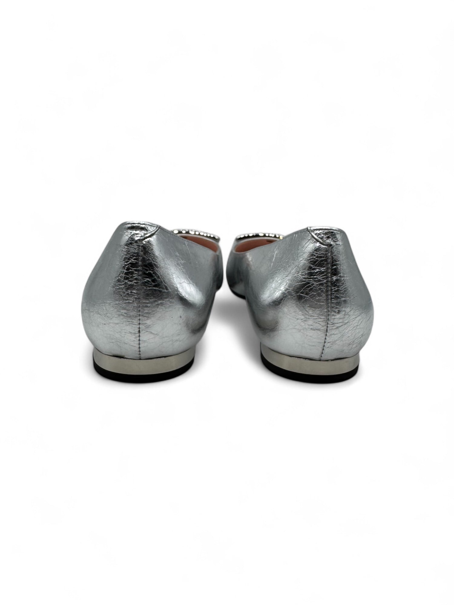 roger vivier - Ballerines U look en cuir argenté T41