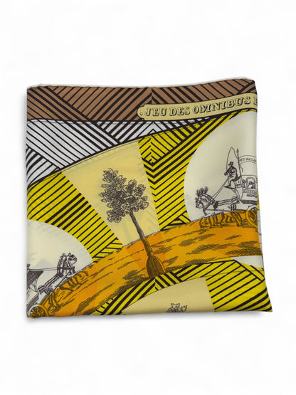 Hermès - Carré 90 « Jeu des Omnibus et dames blanches »