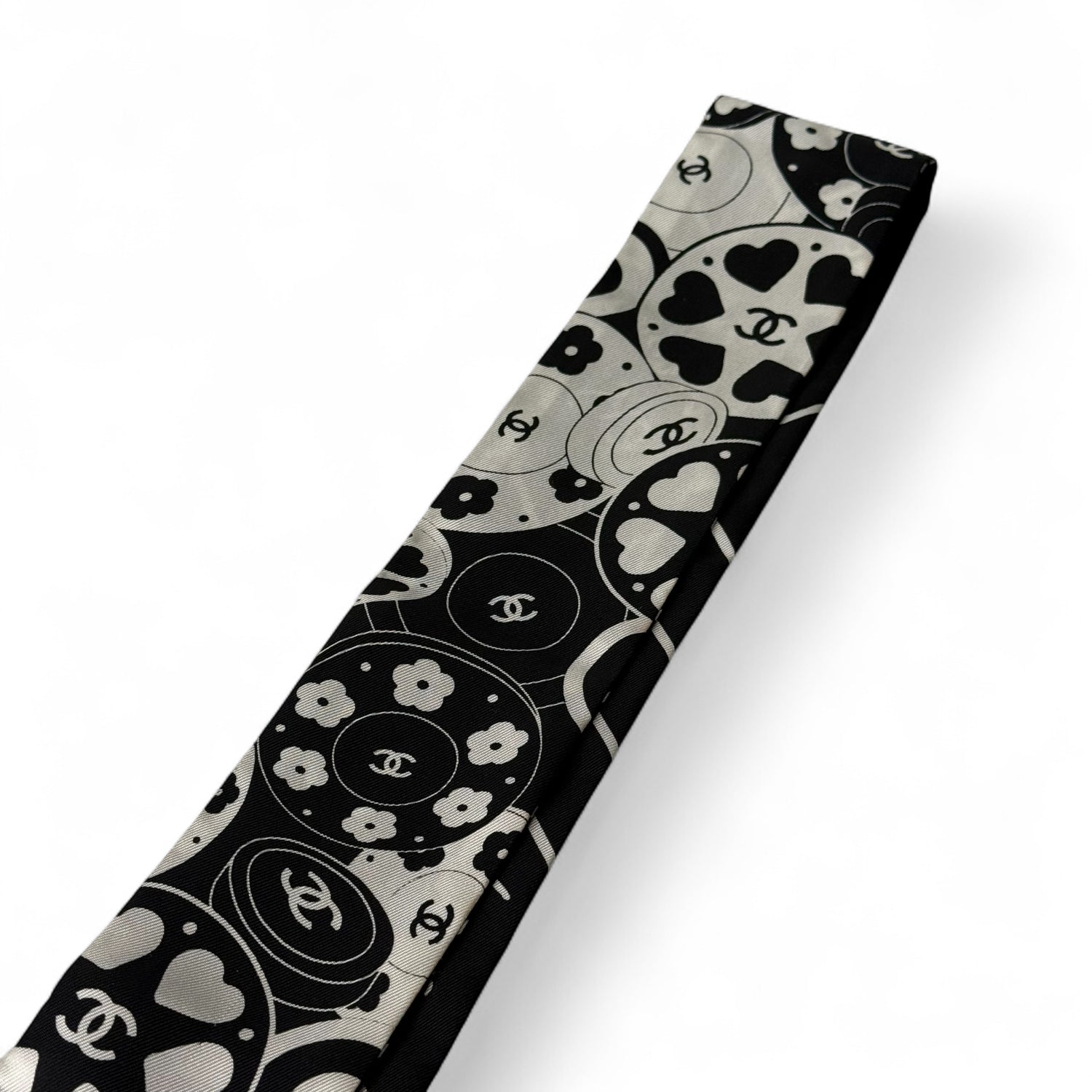 Chanel - Bandeau en soie noir et blanc