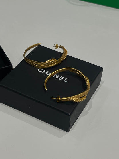 Chanel - CC gold hoop earrings