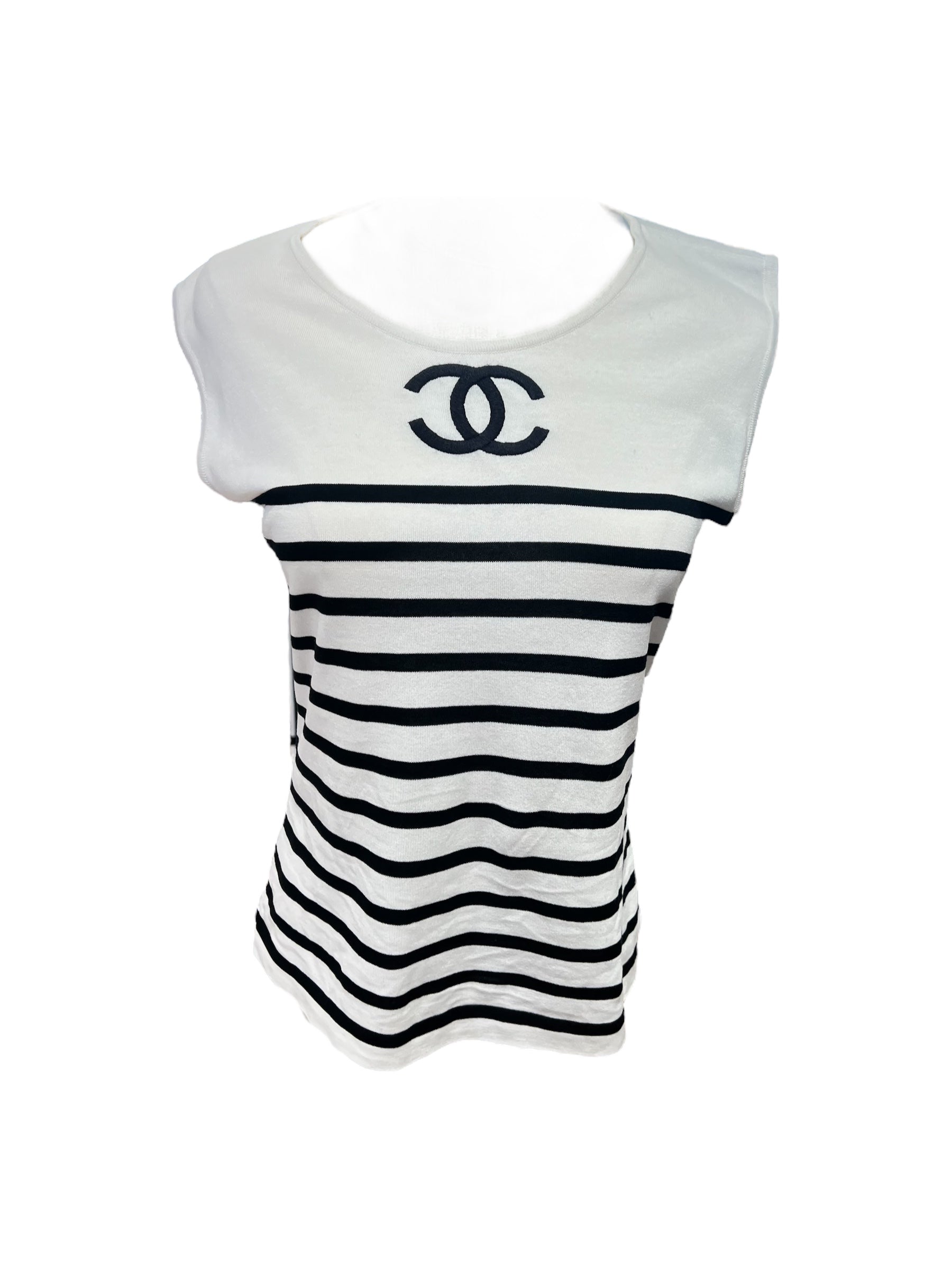 Chanel - CC marinière tank top T38