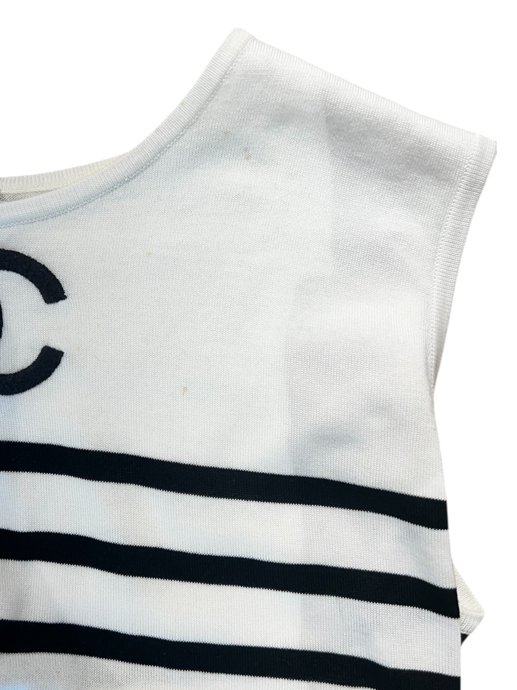 Chanel - CC marinière tank top T38