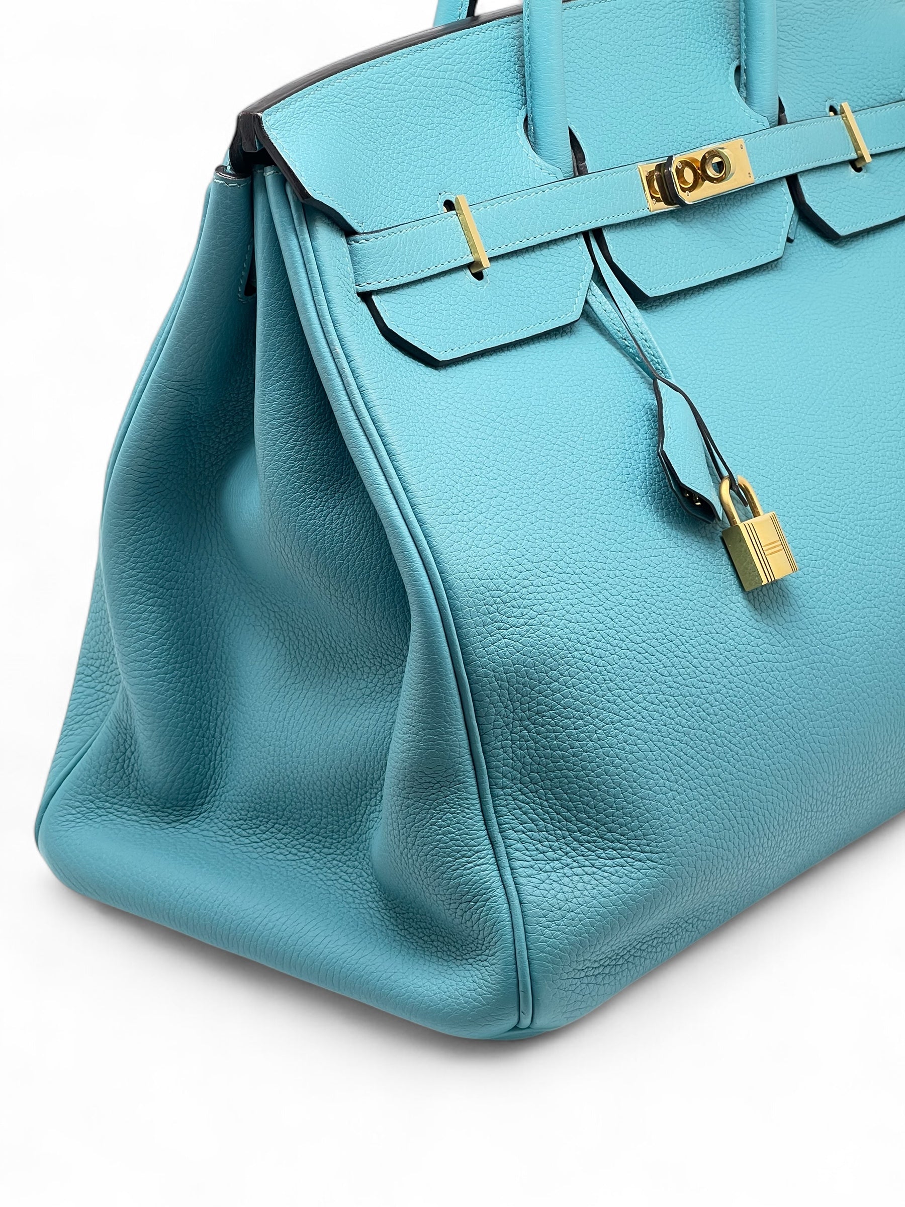 Hermès - Birkin Tasche 40 Bleu Atoll Taurillon Clémence Leder