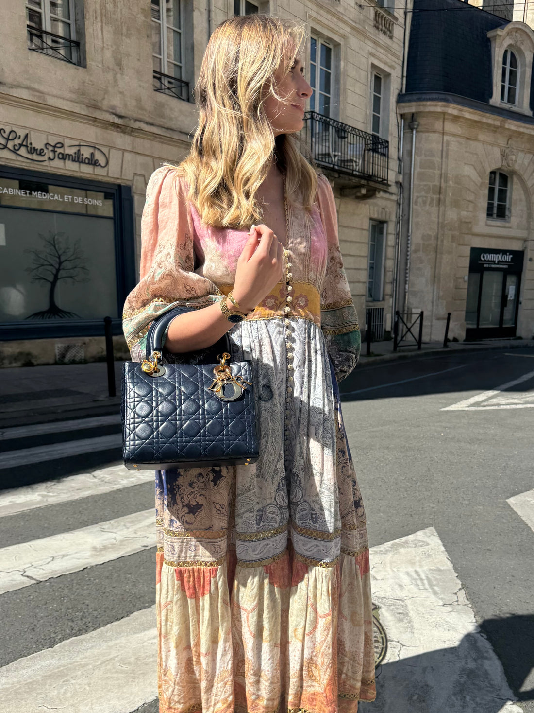 Christian Dior - Lady Dior MM Tasche Blau