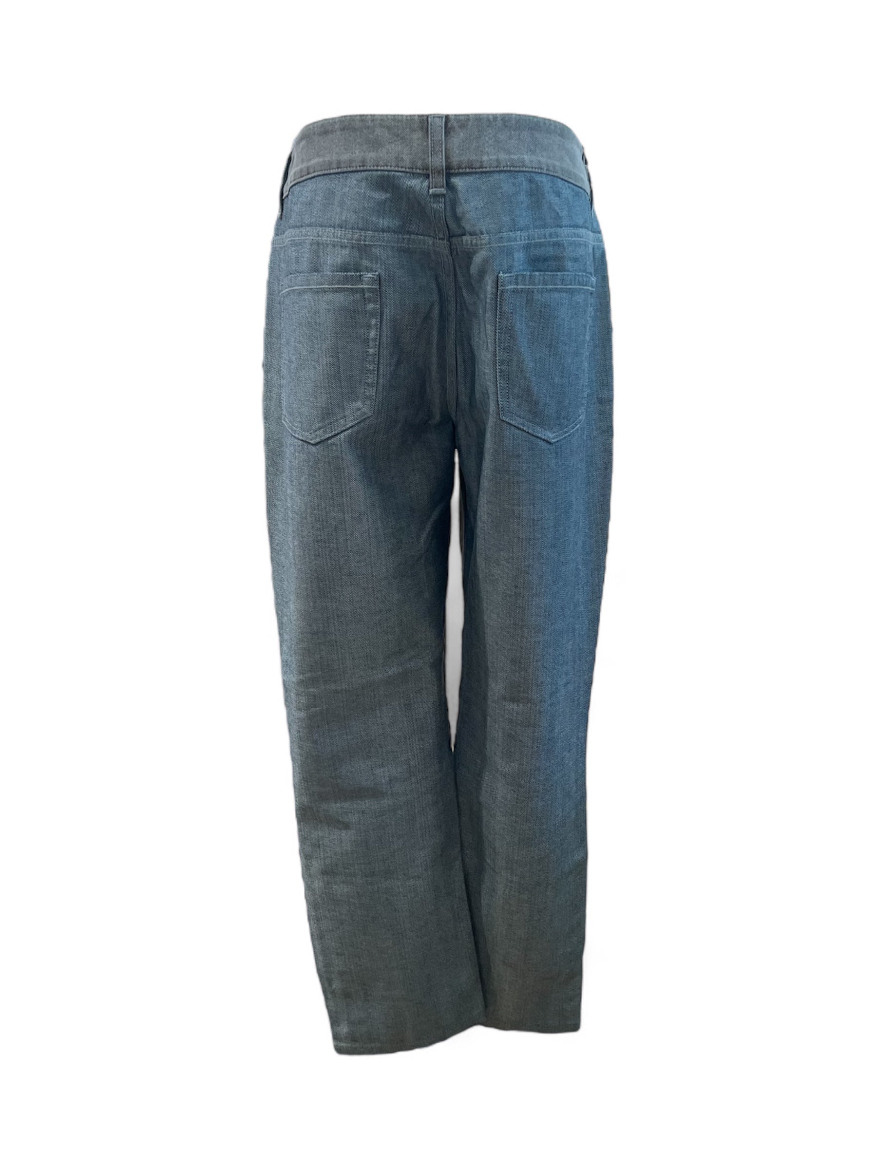 Chanel -Jean bicolore gris T44