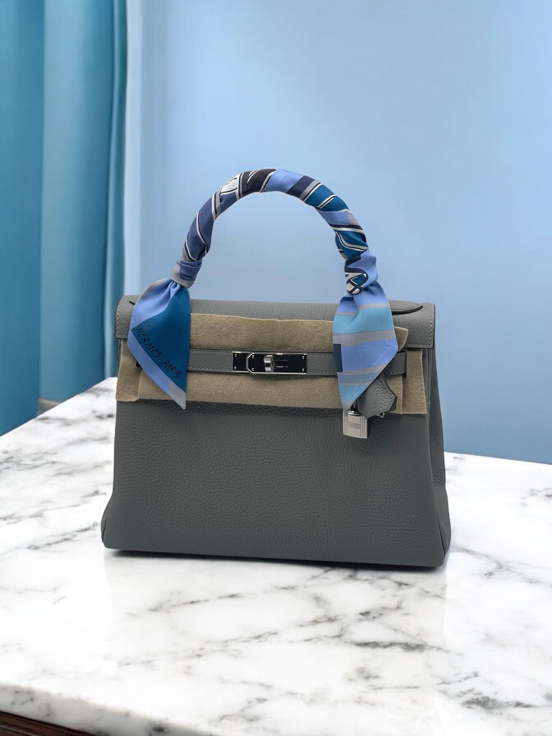 Hermès - Borsa Kelly 28 Grigio Gabbiano