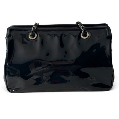 Chanel - Sac en cuir vernis bleu marine vintage