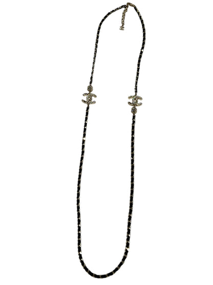 Chanel sautoir chaîne entrelacée de cuir