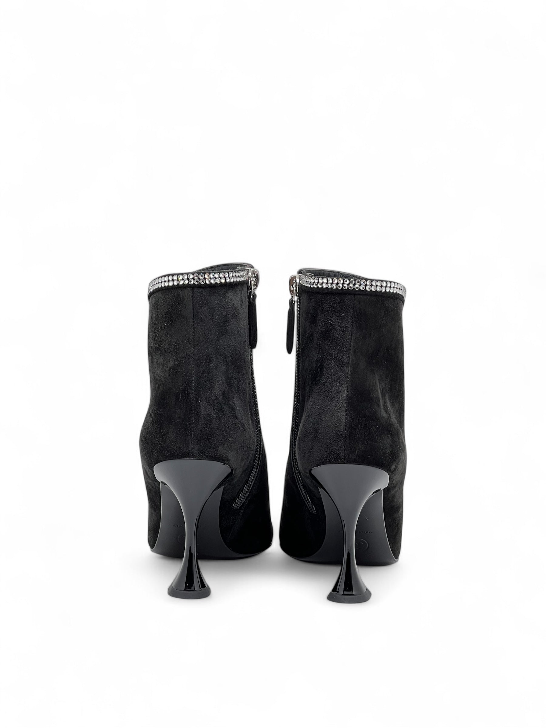 Chanel - Stivaletti in camoscio con strass T35