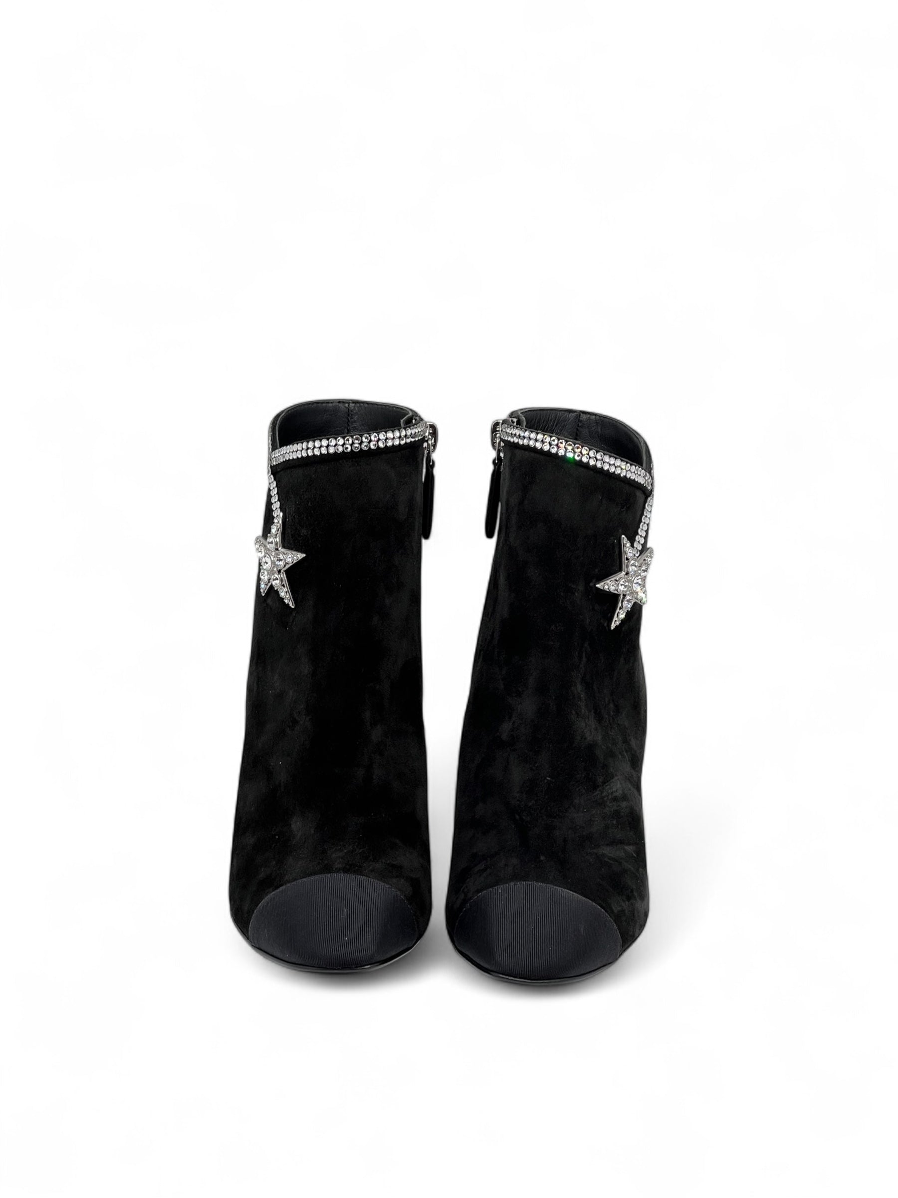 Chanel - Stivaletti in camoscio con strass T35