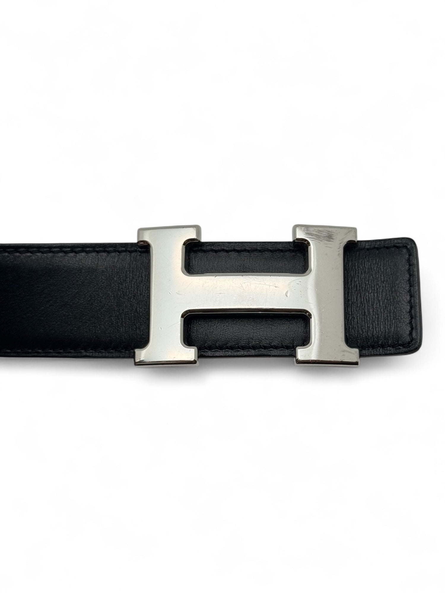 Hermès - Ceinture réversible noir / ébène T85