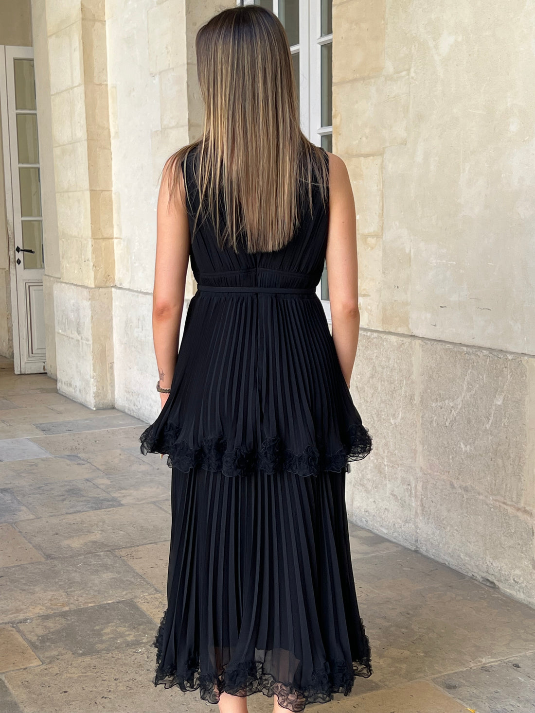 Self-portrait - Robe longue en dentelle T38