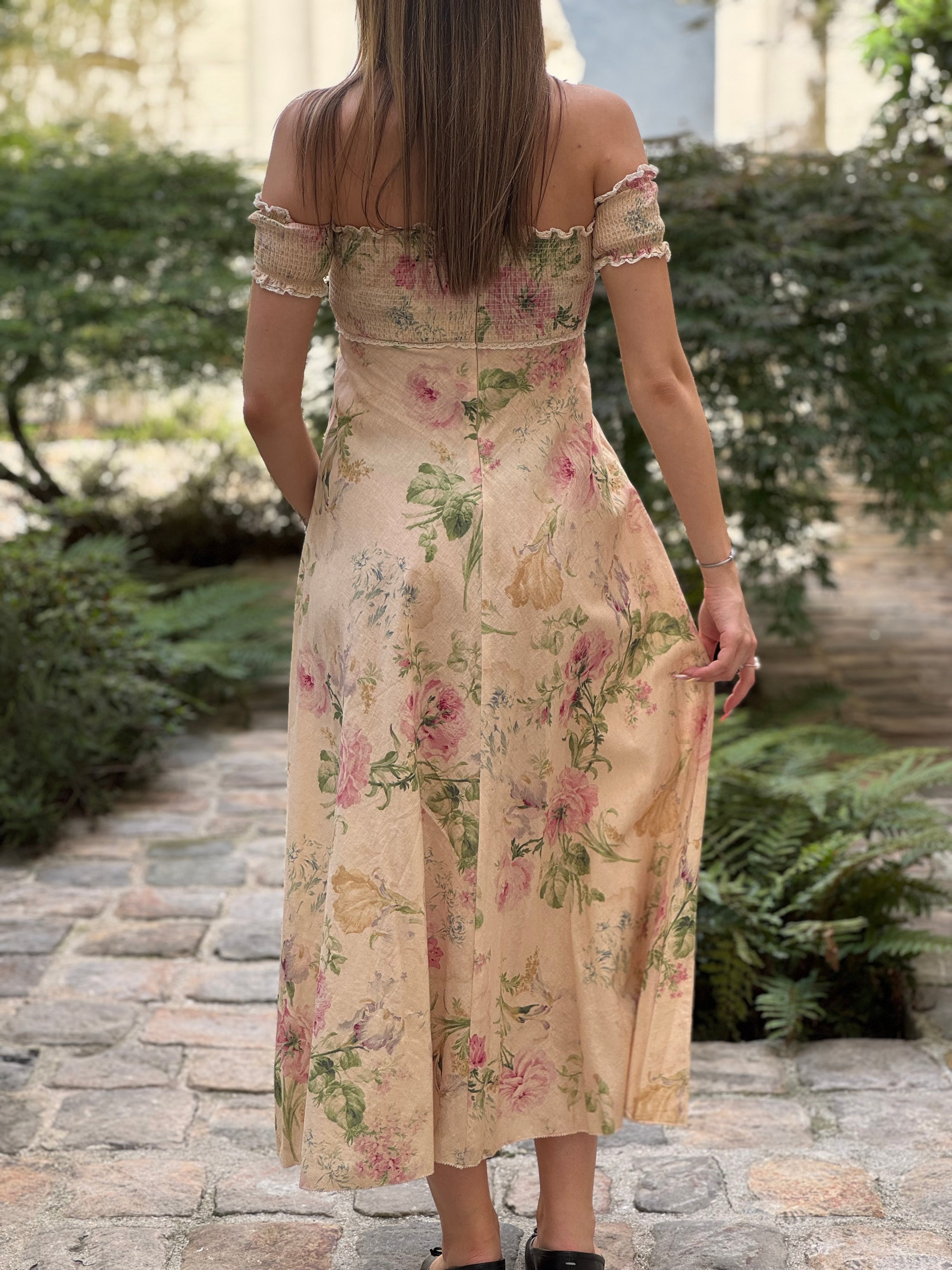 Zimmermann - Robe longue épaules dénudés fleuris TS