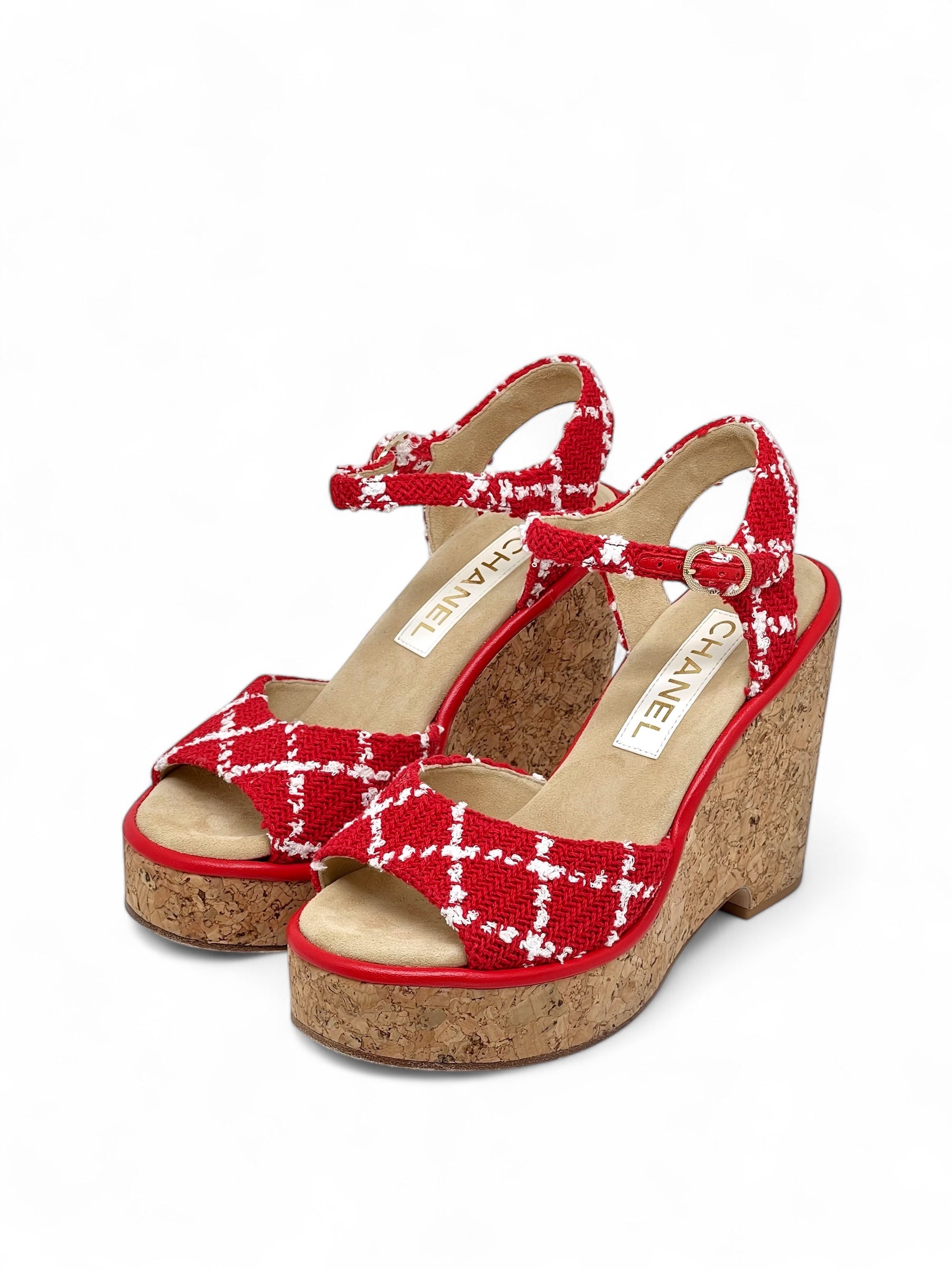 Chanel - Sandaletten mit Absatz aus Tweed T38C