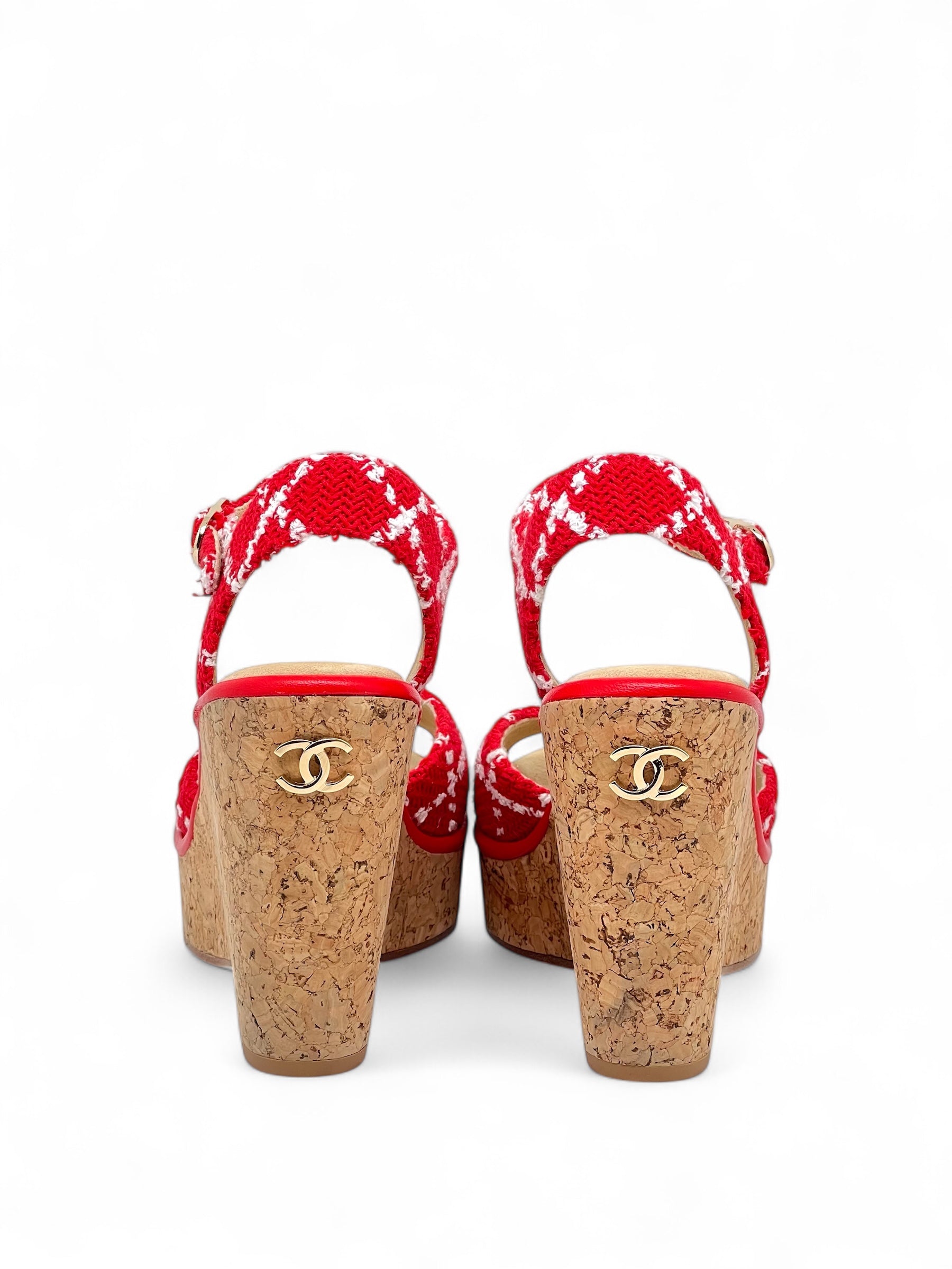 Chanel - Sandaletten mit Absatz aus Tweed T38C