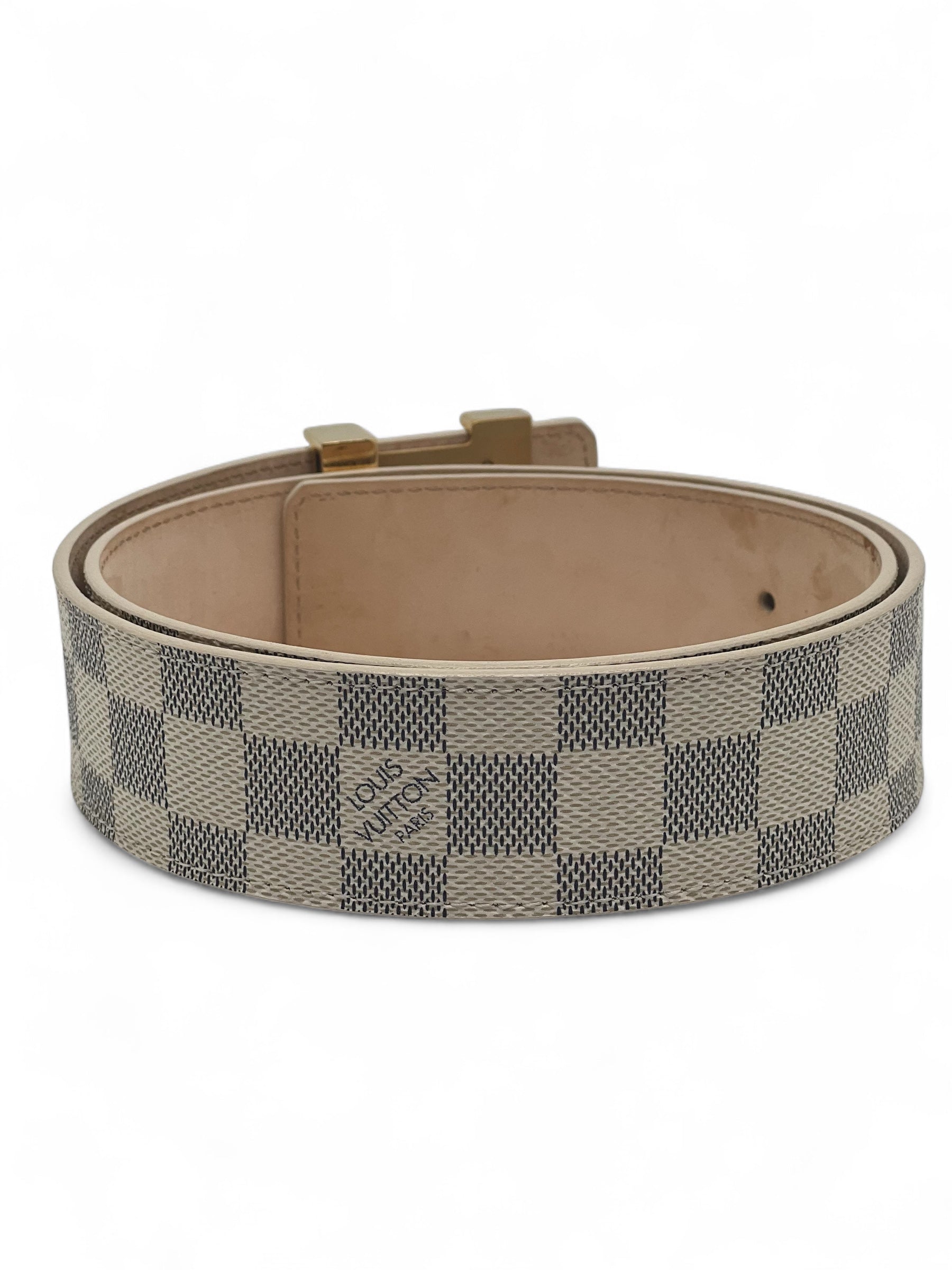 Louis Vuitton - Gürtel Schachbrettmuster Azur Größe 80
