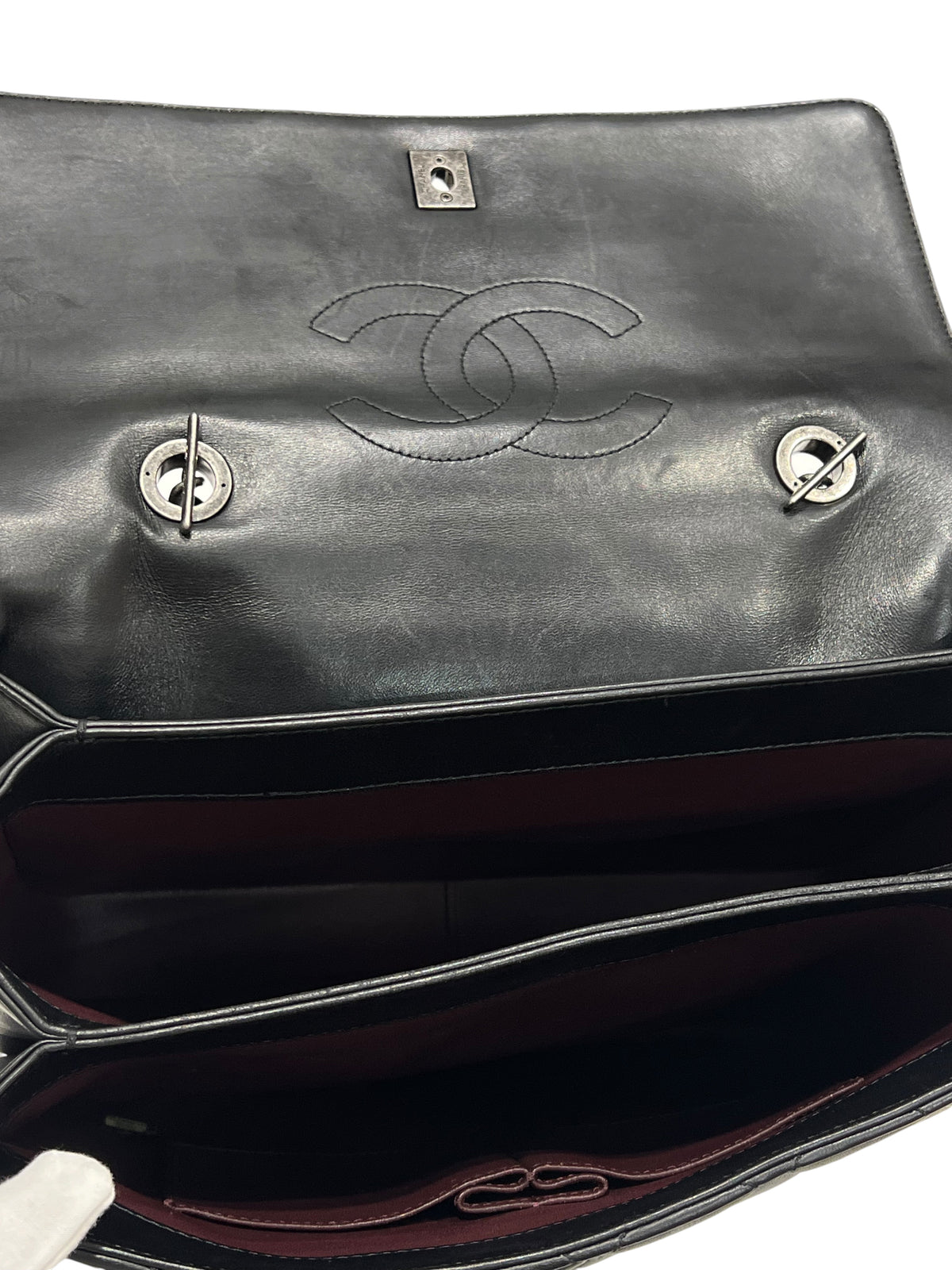 Chanel – Maxi-Trendy-Tasche aus schwarzem Lammleder