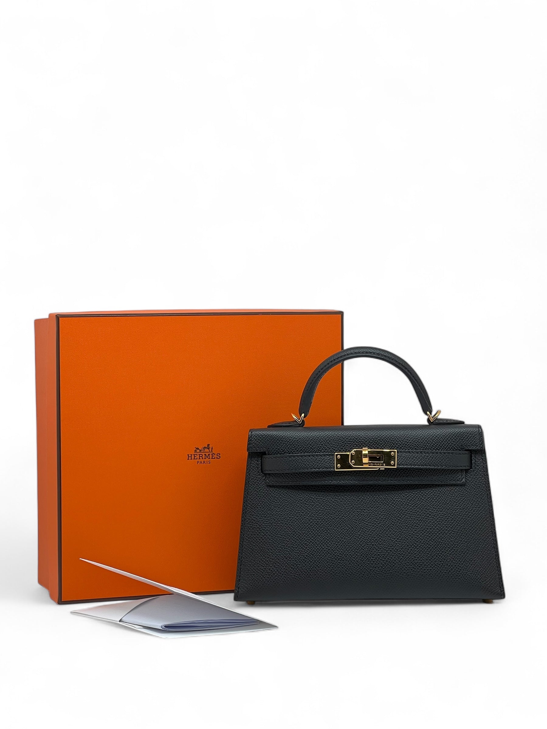 Hermès - Sac Mini Kelly Noir cuir Epsom