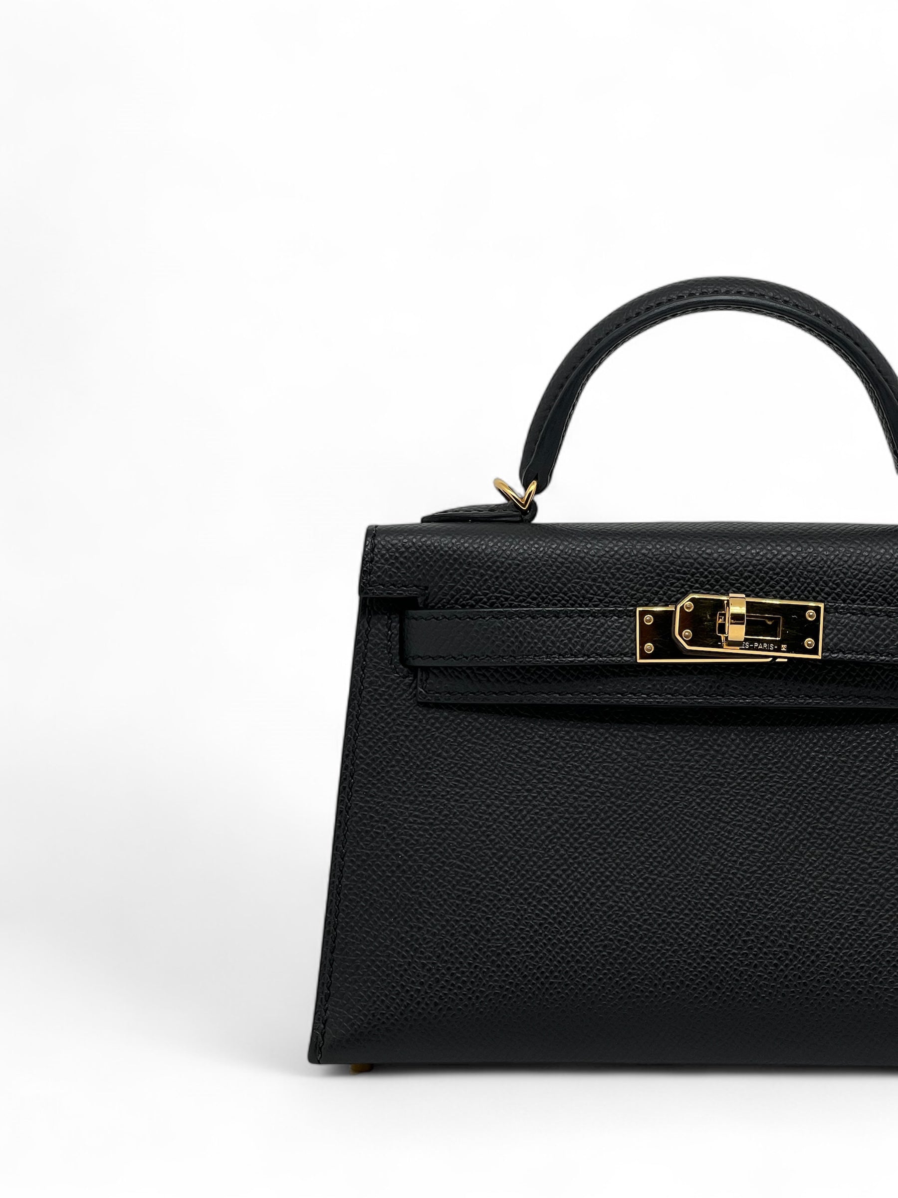 Hermès - Sac Mini Kelly Noir cuir Epsom