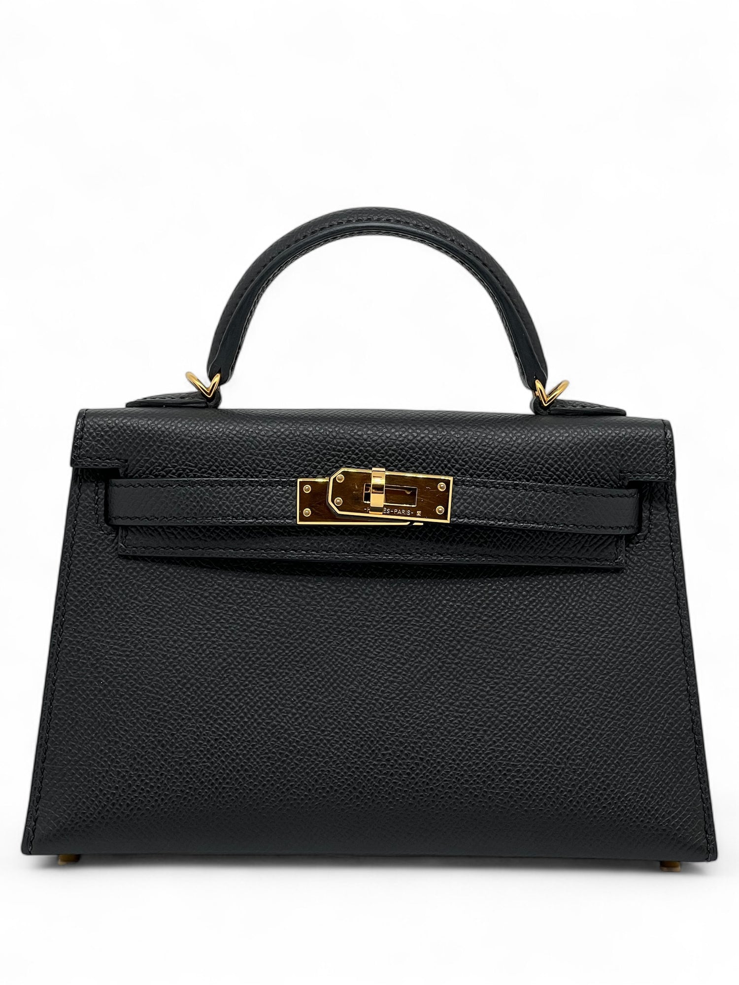 Hermès - Sac Mini Kelly Noir cuir Epsom