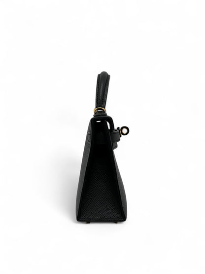 Hermès - Sac Mini Kelly Noir cuir Epsom