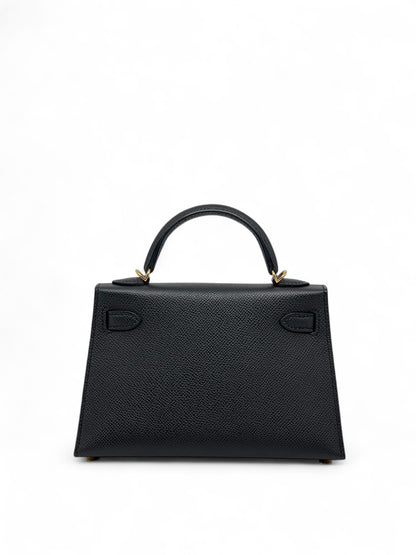 Hermès - Sac Mini Kelly Noir cuir Epsom