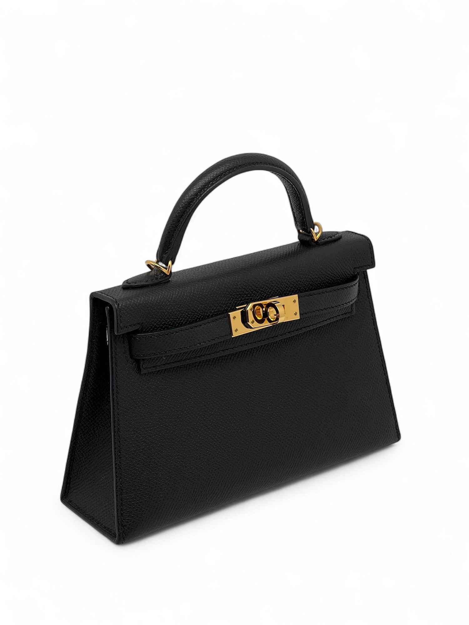 Hermès - Sac Mini Kelly Noir cuir Epsom