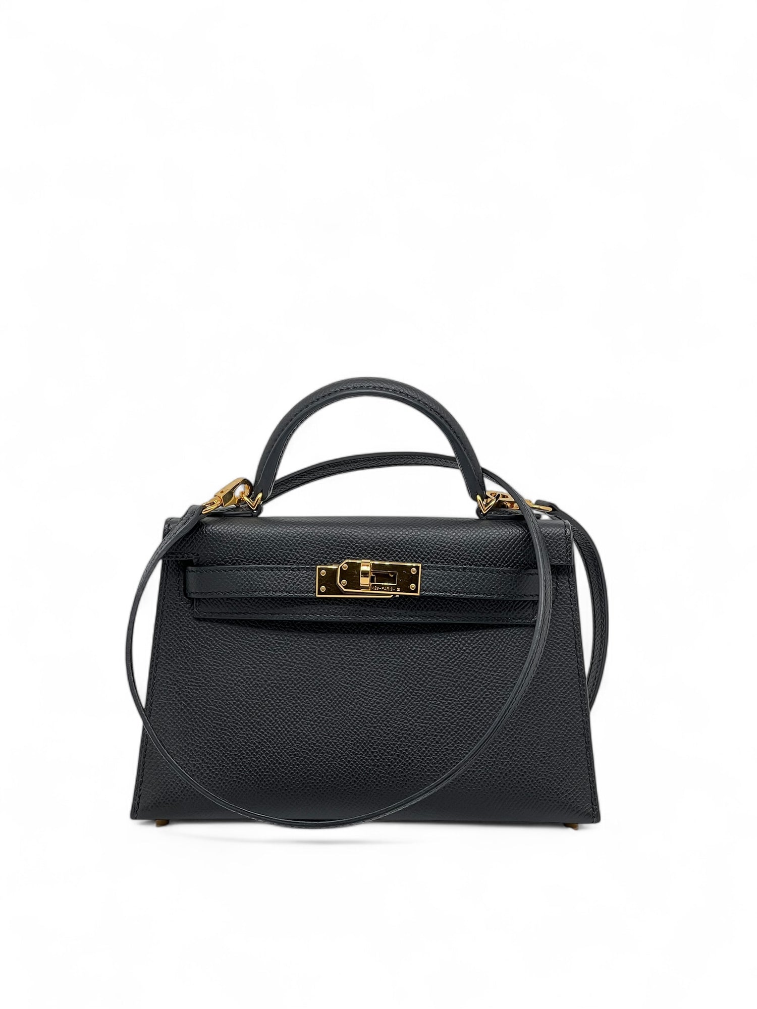 Hermès - Sac Mini Kelly Noir cuir Epsom