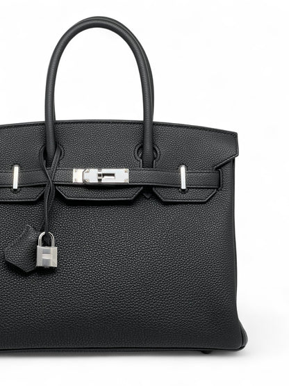 Hermès - Sac Birkin 30 Noir cuir Togo