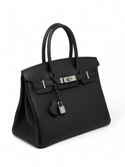 Hermès - Sac Birkin 30 Noir cuir Togo
