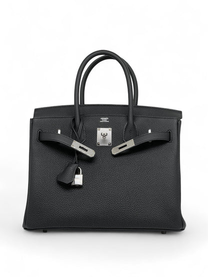Hermès - Sac Birkin 30 Noir cuir Togo