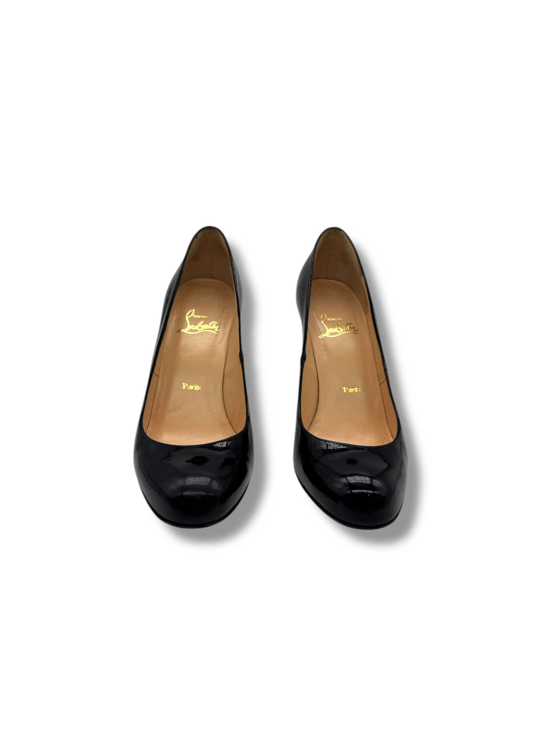 Louboutin - Escarpin noir verni T39