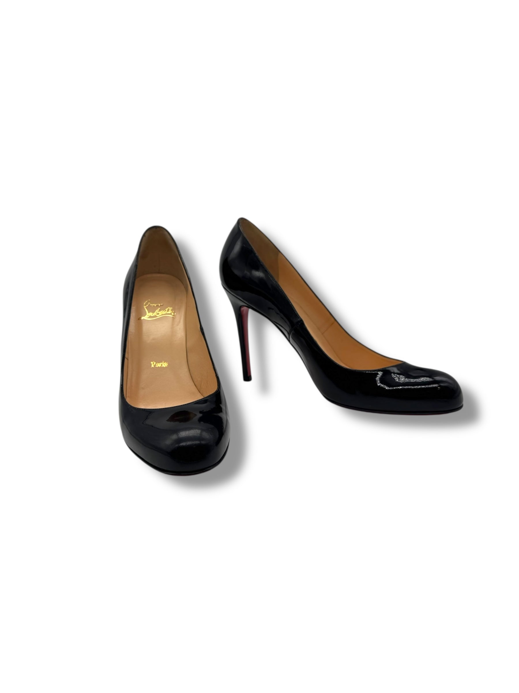 Louboutin - Escarpin noir verni T39