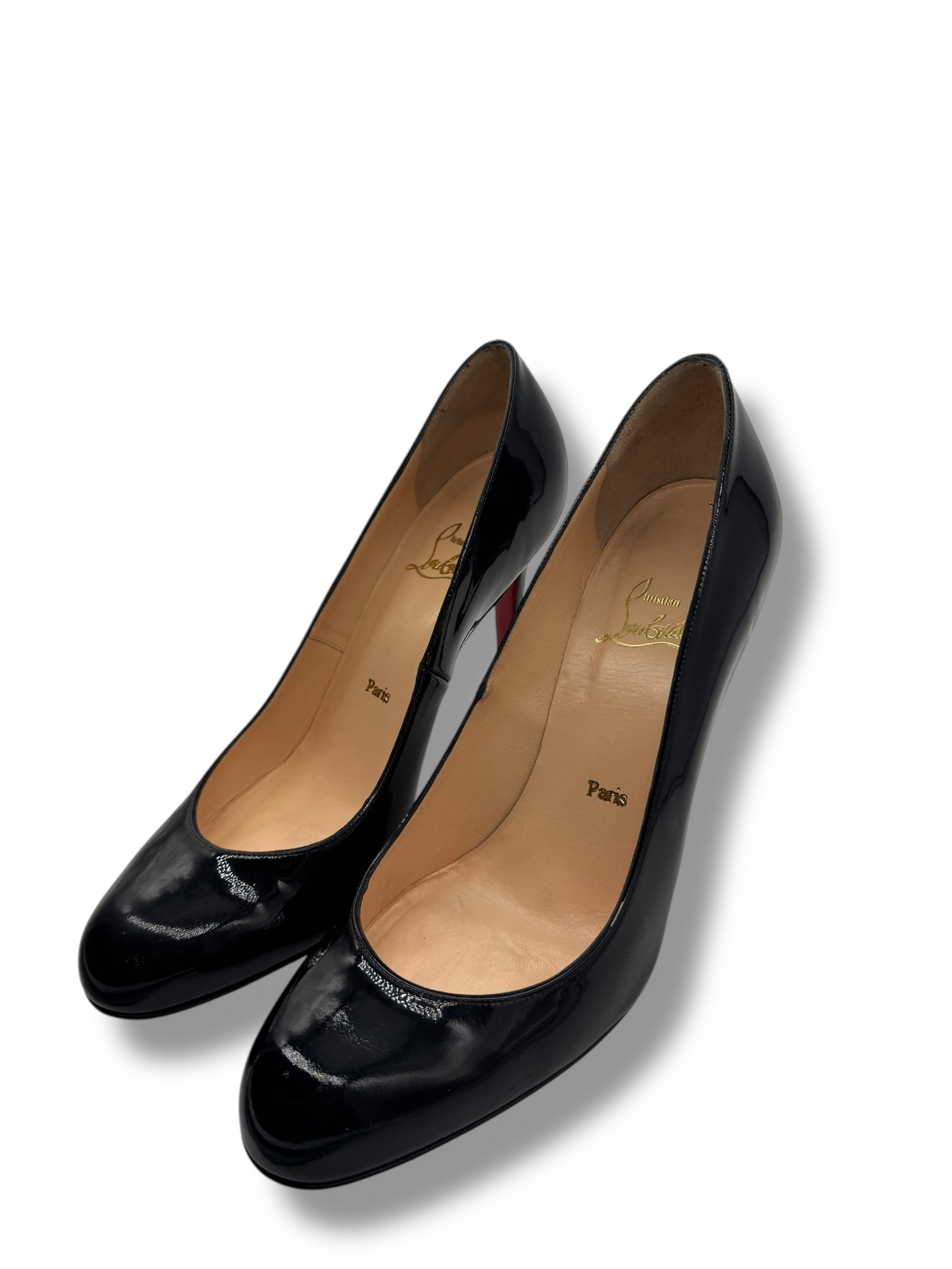 Louboutin - Escarpin noir verni T39