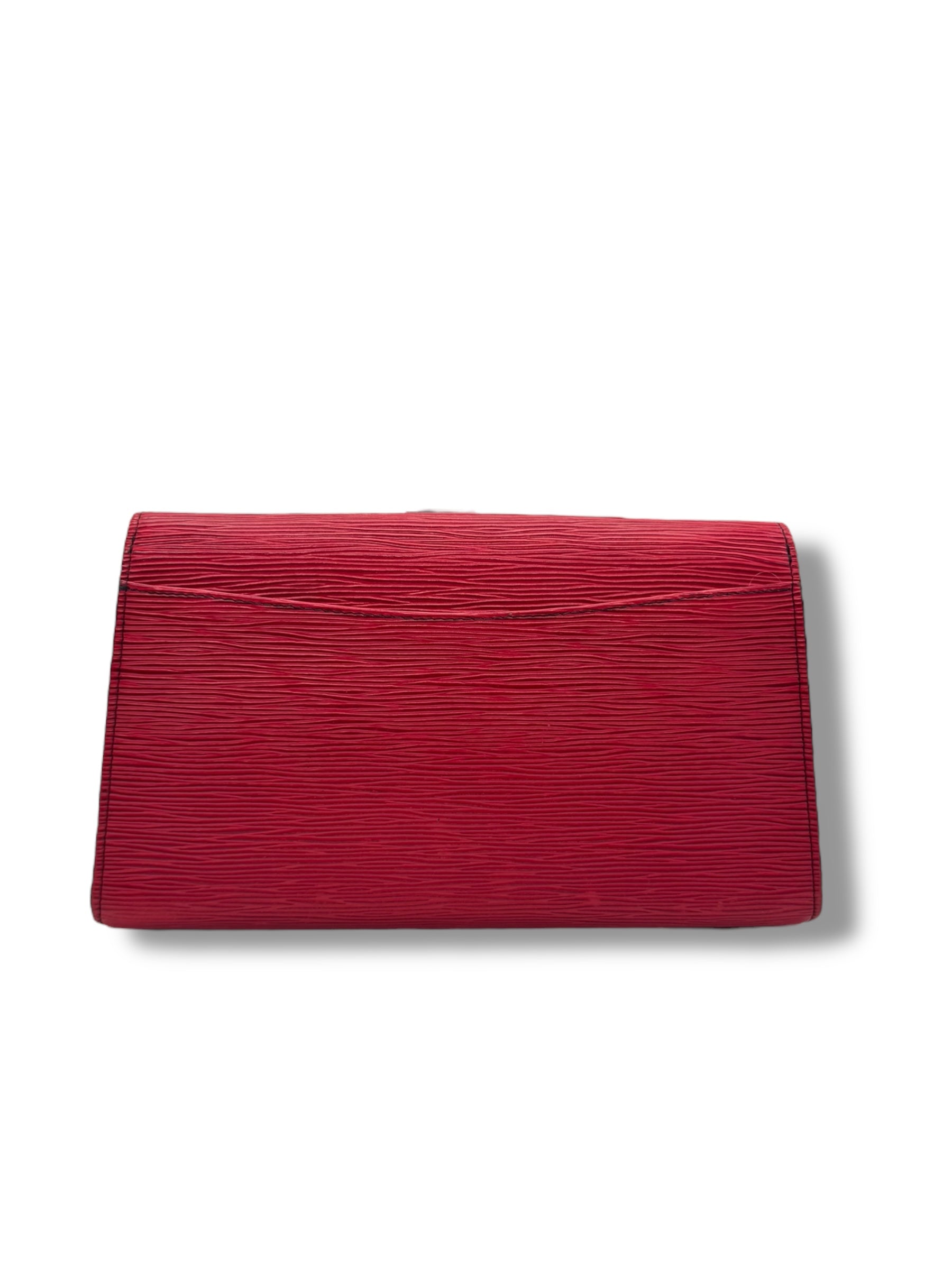 Louis Vuitton - Pochette cuir épi rouge